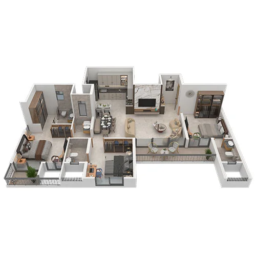 Gaikwad Unico Ravet 3 BHK Floor Plan Image